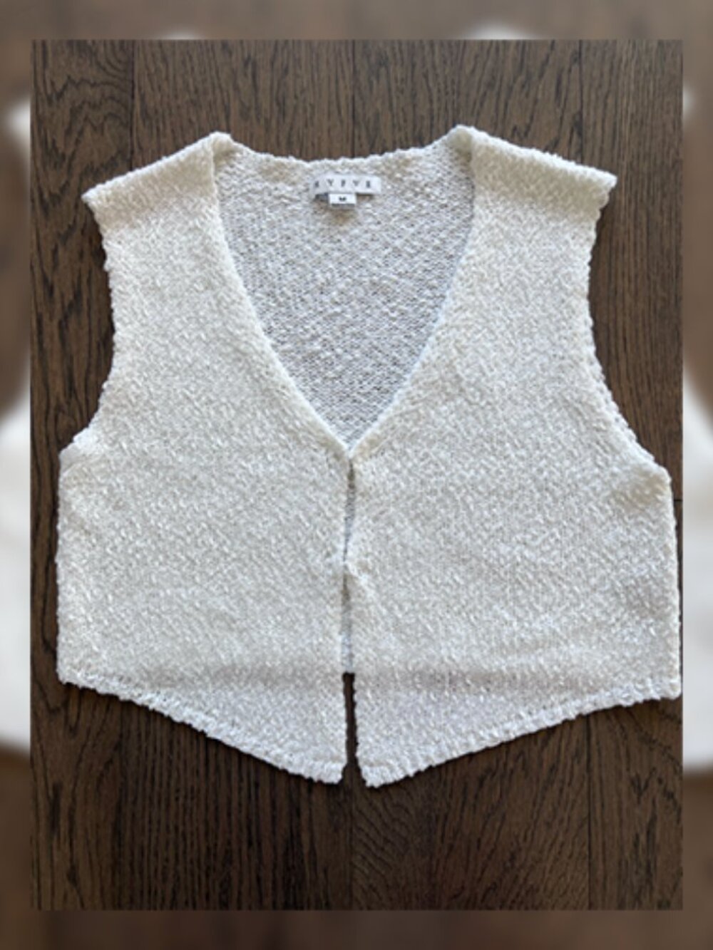 NWOT HYFVE Textured Cropped Sweater Vest White - M